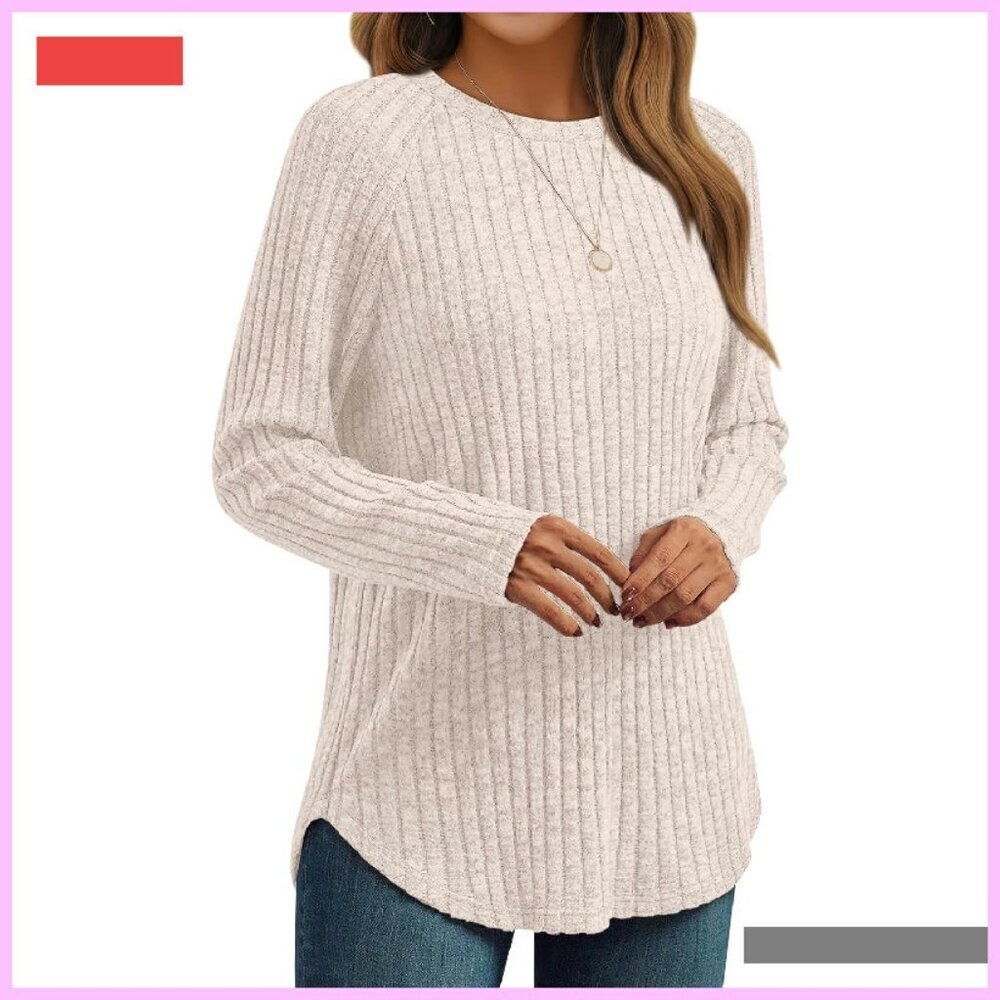 Long Sleeve Tunic Sweater Blouse Fall Winter Casual Dressy Top